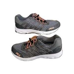 FILA Sorrento Athletic Shoes- Women's Grey /Coral , US 7.5M Excellent Con. #1068